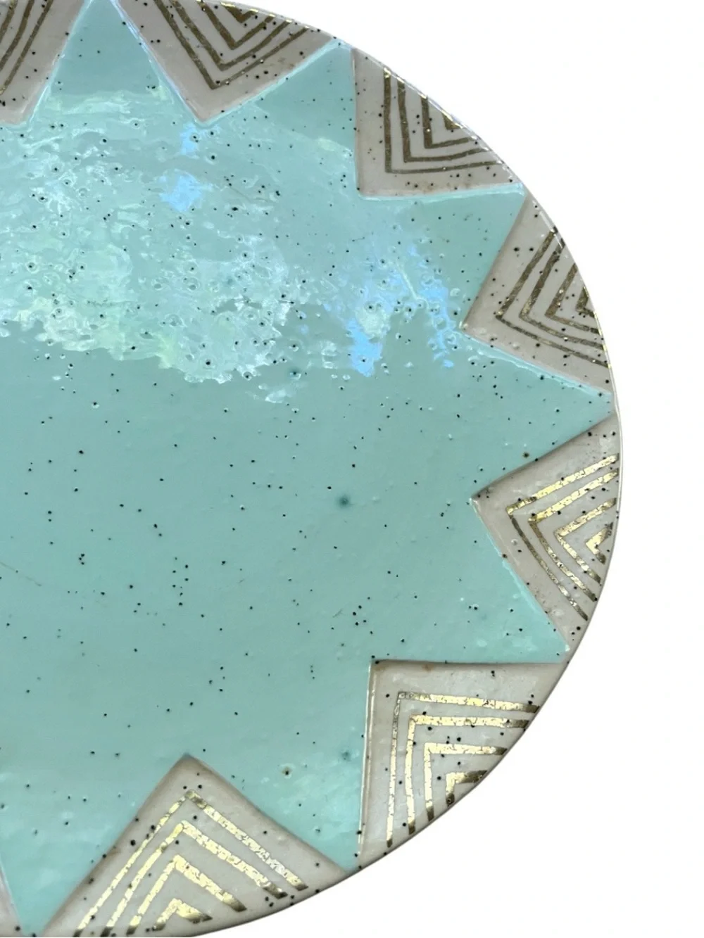 RARE Cathy Terepocki for Anthropologie Speckled Geometric Ceramic Dessert Plate